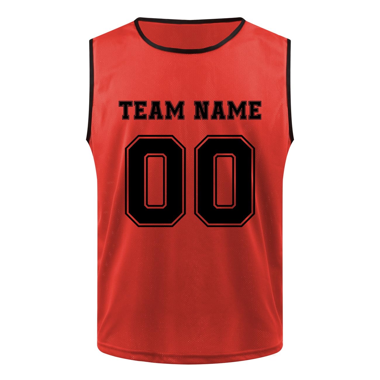 TopTie Custom Soccer Pinnies with Numbers Scrimmage Vests, Personalized Mesh Sports Practice Team Jerseys for Soccer-Red-Adult