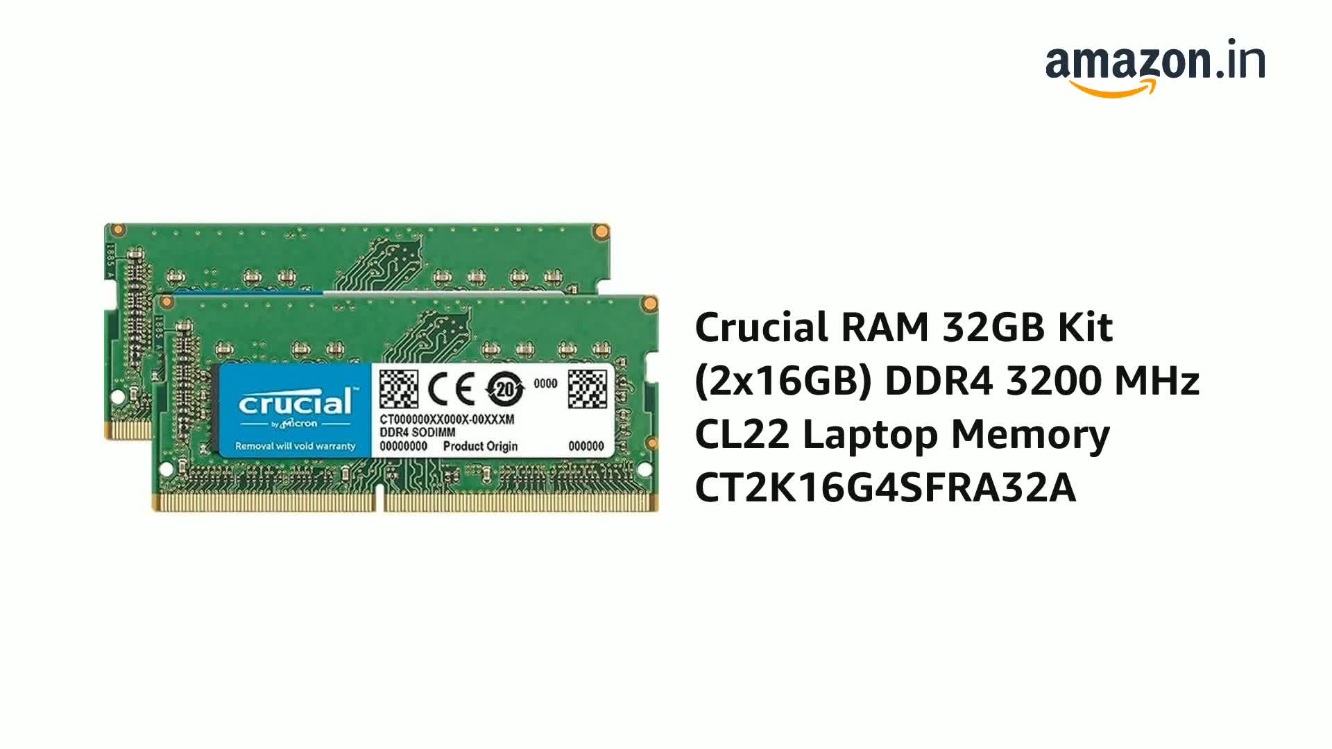 【未使用】crucial DDR4-3200 32GB KIT SO-DIMM Crucial 32GB Kit DDR4-3200 SODIMM