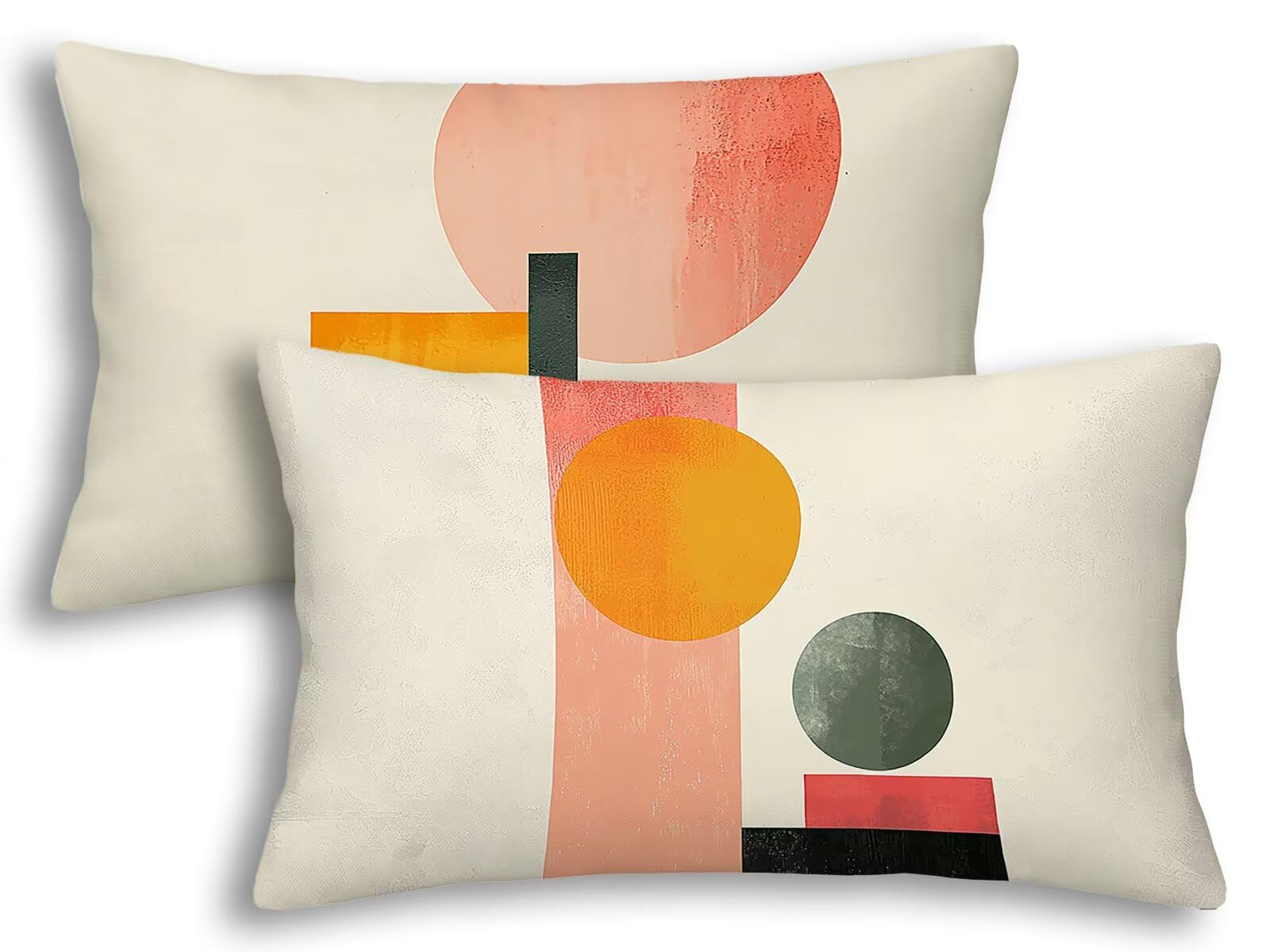 Taie oreiller 40x60 lot de 2 housse de coussin nordique rectangulaire salon