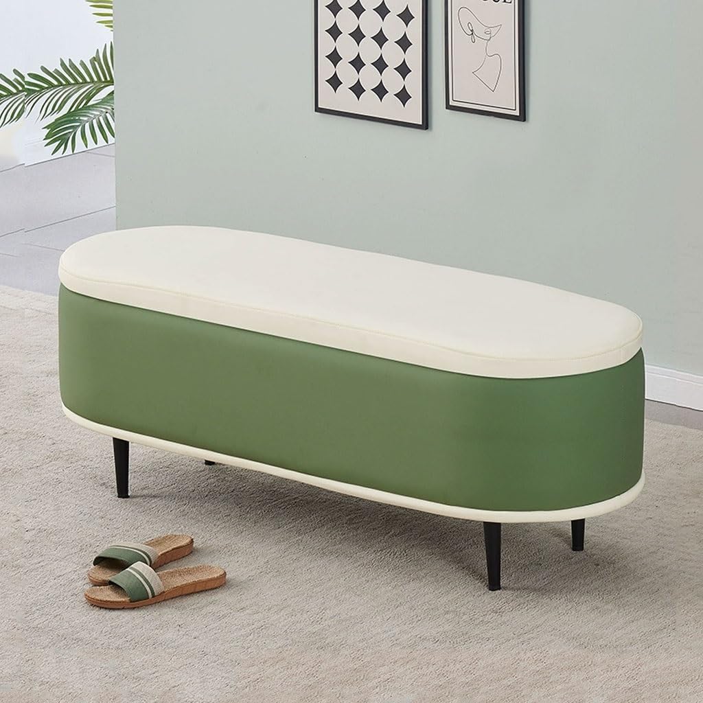 Banc ottoman rembourré à ouverture rabattable pour un rangement discret de 100cm