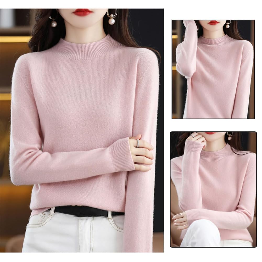 XZEIT Kaschmir-Pullover für Frauen, 100% Kaschmir-Langarm-Pullover, Rundhalsausschnitt, lässiger Strickpullover