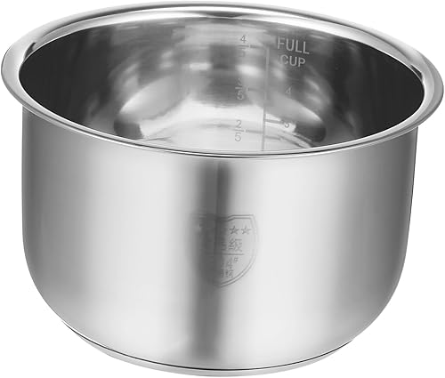 Miniatura 2 de Kichvoe Olla de arrocera interior antiadherente para arrocera, revestimiento interior de acero inoxidable, recipiente universal para cocinar arroz,