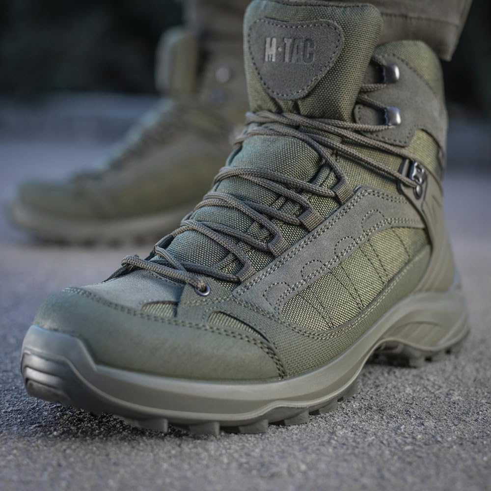 M-Tac Buty Taktyczne Trekkingowe Jesienno-Zimowe Wodoodporne (5, Ranger Green, 46, Unijne rozmiary obuwia, Dla dorosłych, Alpha, Średnia, Średnia)