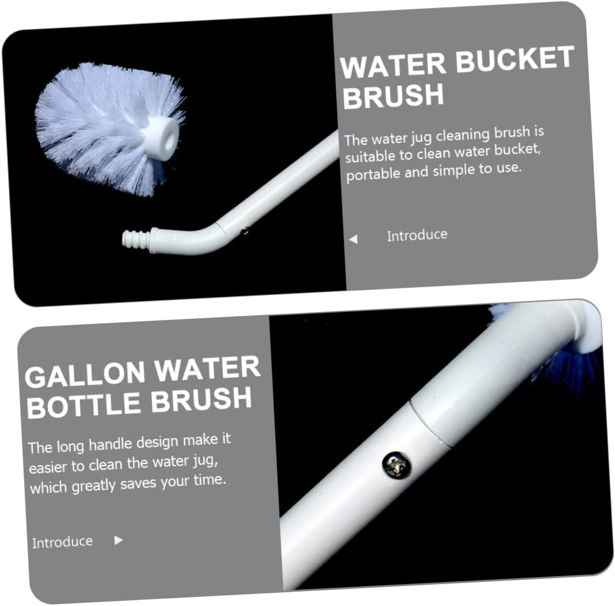 POPETPOP 3pcs Ergonomic Long Handle Jug Brush Bottle Brush for Cleaning Large Water Jugs Buckets Bottles