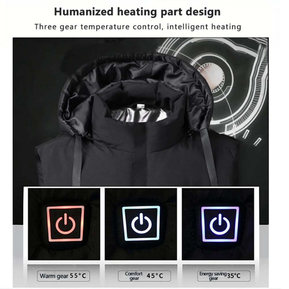 Hombres Chaleco Calentador Eléctrico Calefactable Lavable M-4XL