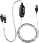 USB MIDI Cable Interface Cable, MIDI to USB Cable Converter MIDI Interface Adapter Cord Keyboard Music Editing Line