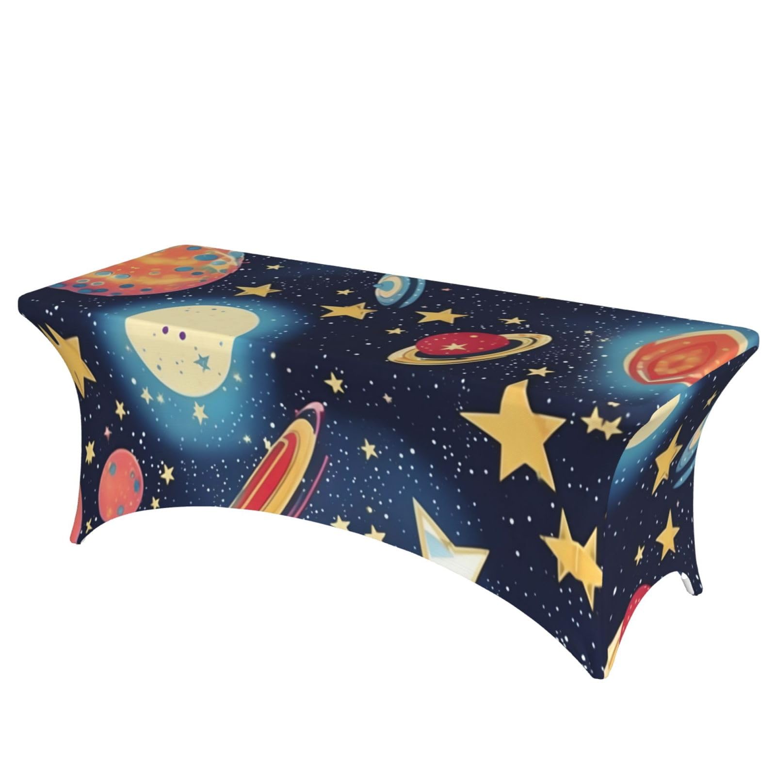 Nappe rectangulaire extensible univers ciel étoilé pour grande table