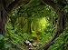 Leowefowa 7x5ft Jungle Forest Backdrop Spring Enchanted Forest Dreamland Dirt Road Background for Photography Lush Woods Kids Adults Shoot Studio Props Wild One VBS Jungle Safari Bday Party Banner
