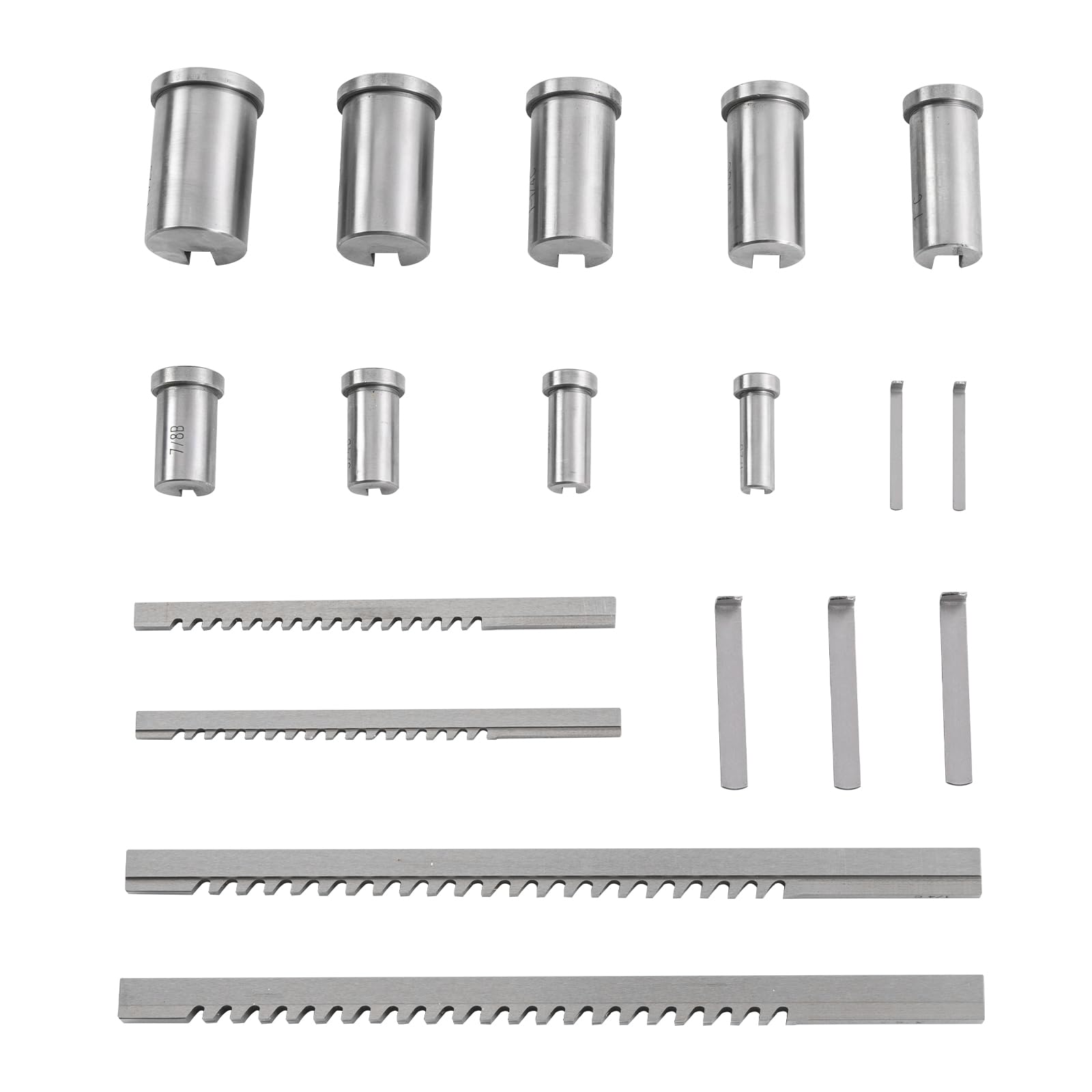 18 Piece Keyway Broach Set, Keyway Broach Set for Lathe with Toolbox, Fractional Size Broach Bushings Shims, 3/16‘ B 1/8’ B 3/8‘ C 1/4’ C Broach Bushings Shim Set