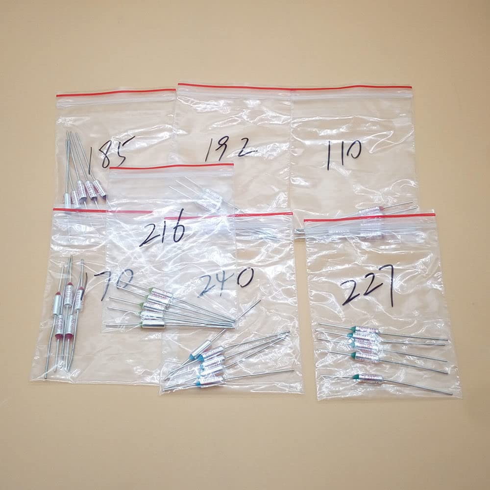 13 Values=65pcs Assortment kit Thermal Fuse 10A 250V Thermal Cutoffs 72C Degree - 240C Degree Temperature Fuse