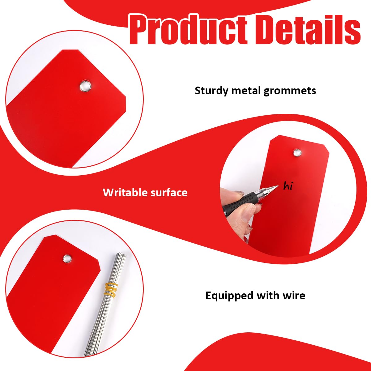 Étiquettes en Plastique Imperméables Vierges 12 x 6 cm Réutilisables, 100 Pièces pour Bagage et Expédition