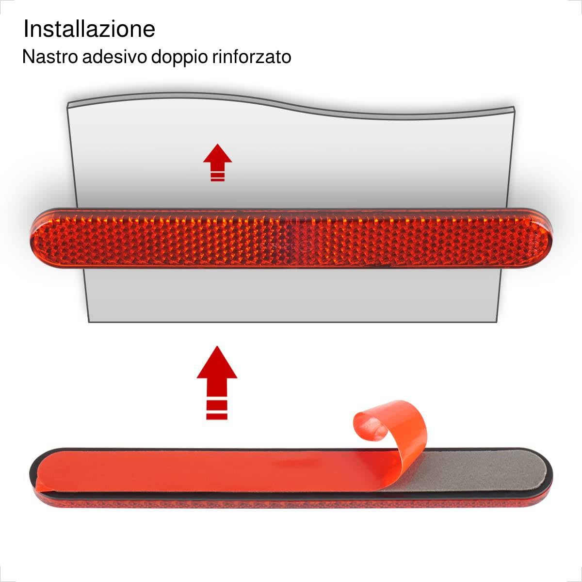 4 Catarifrangenti Autoadesivi 96x24 Mm Per Moto, Bici, Scooter - Gialli, Sicurezza Notturna - Foto 13