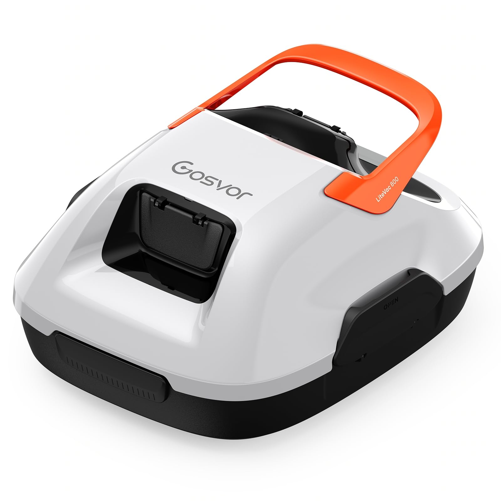Gosvor (Nuovo 2026 Robot Limpiafondos Piscina Inalámbrico - Aspirador Piscina, 90 Min Autonomía, Autoestacionamiento, Fácil Uso, Robot Piscina para Suelo, Piscinas 80m²,Blanco y Naranja