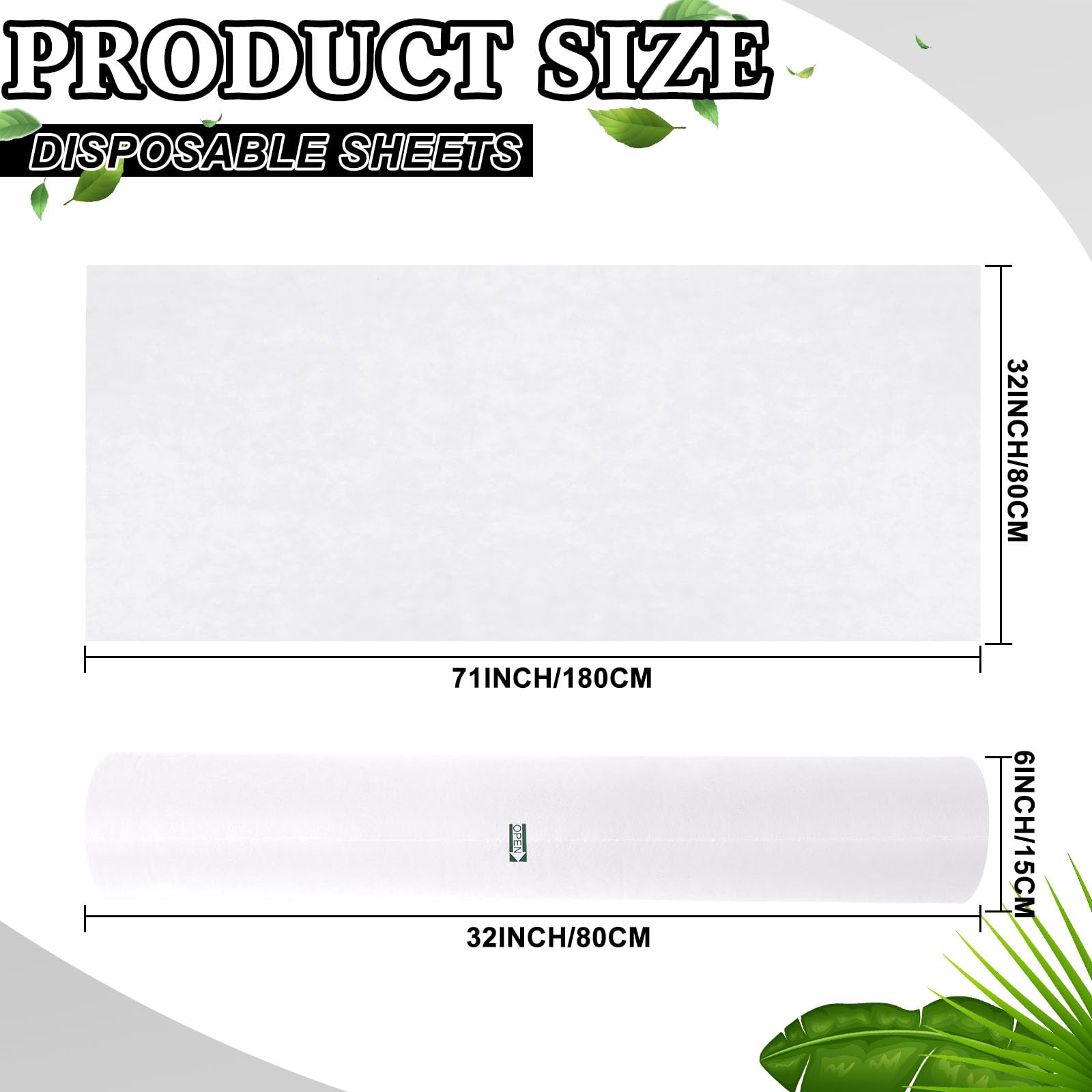 Disposable Non-Woven Massage Table Sheets, 32 x 71 Inches