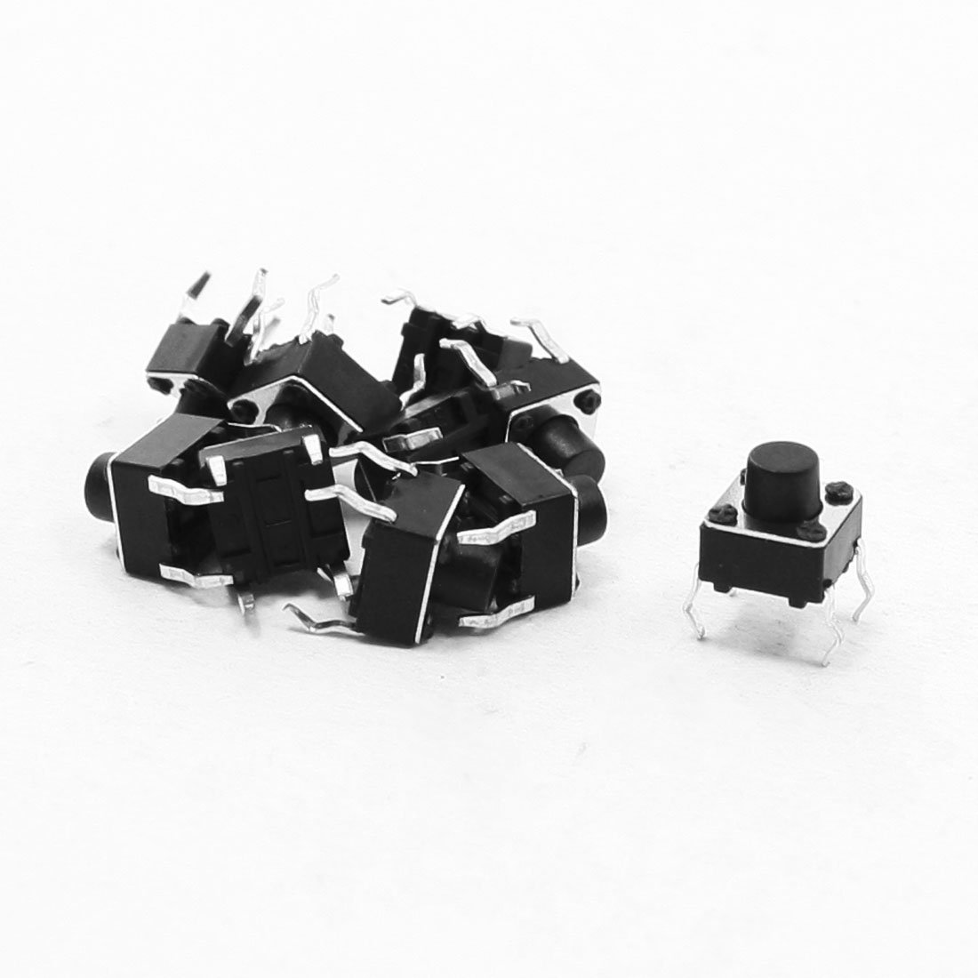 uxcell 10Pcs 6x6x6mm 4 Pins DIP PCB Momentary Tactile Tact Push Button Switch