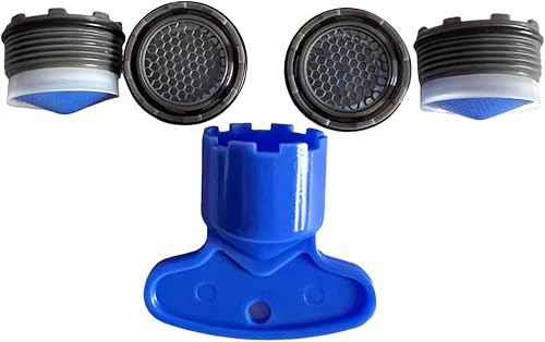 Miniatura 3 de Aireador de grifo de 1.5GPM, 4 aireadores de grifo pulido ABS de 0.728 in con 1 llave