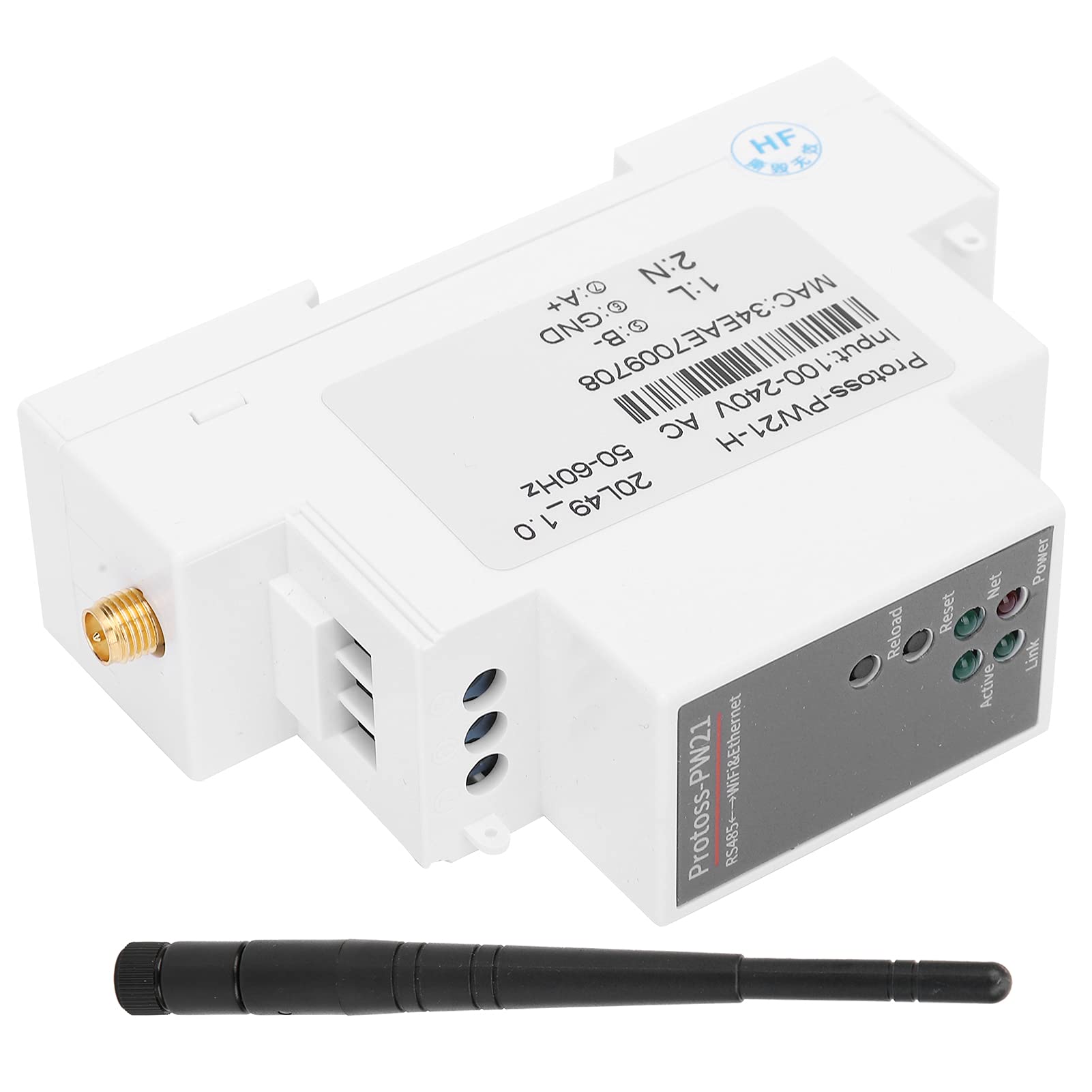 WiFi Serial Server RS485 a WIFI/Ethernet Serial Server IP Ethernet Dispositivos de red inalámbricos Modbus para ECos con antena PW21-H AC 100-240V