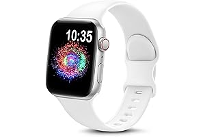 TreasureMax Silicone Sport Band for Apple Watch - 44mm White
