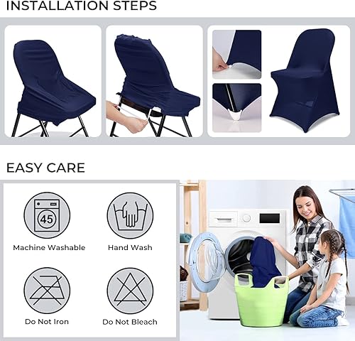 Vista 63 de Babenest Fundas plegables de elastano para sillas de Halloween, mejoradas, 10 unidades, universales, elásticas, lavables, protectores para bodas