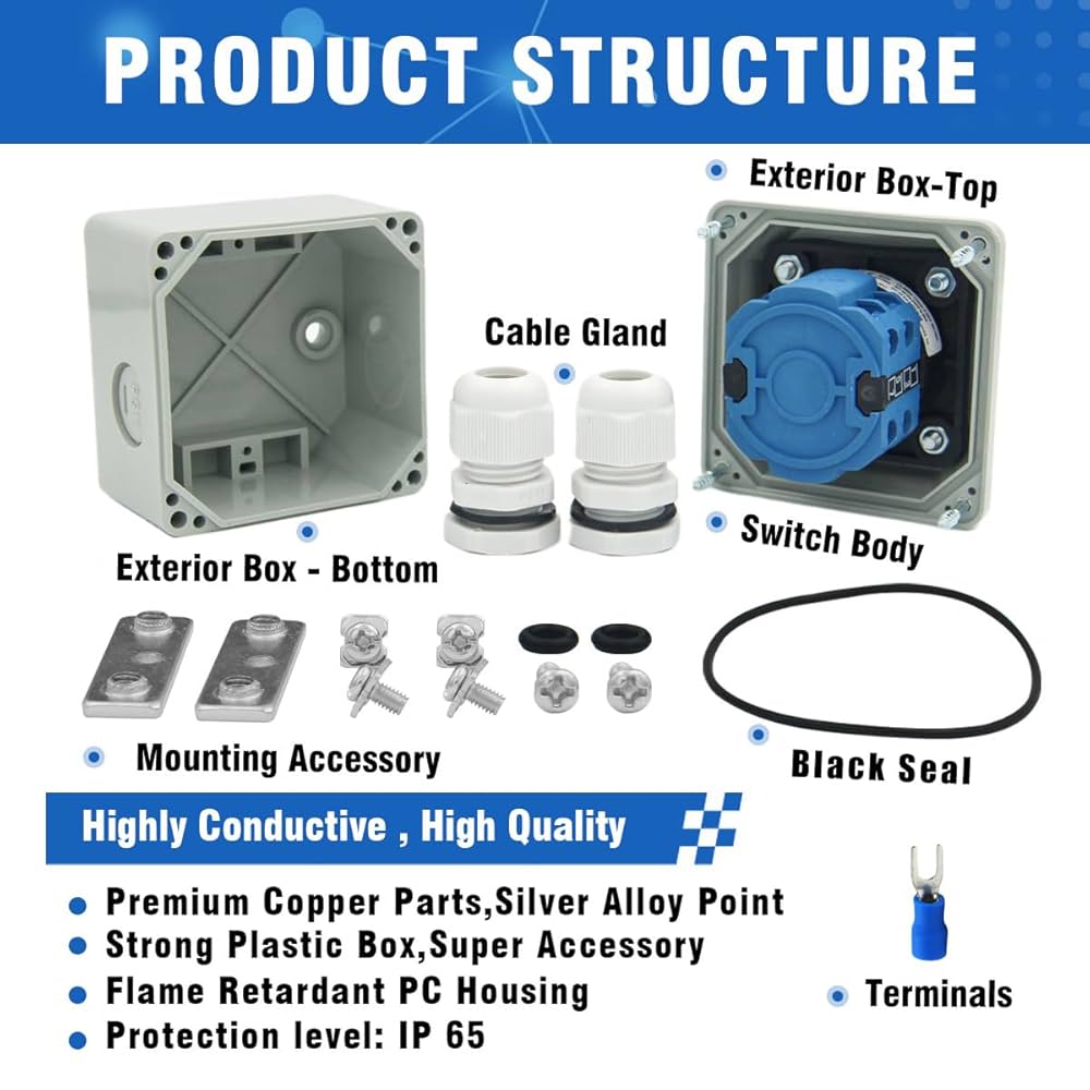 makouryyyy　スイッ　チ KEYMOO 20A Rotary Changeover Switch, 5-Way 3NO 3NC 660V 6