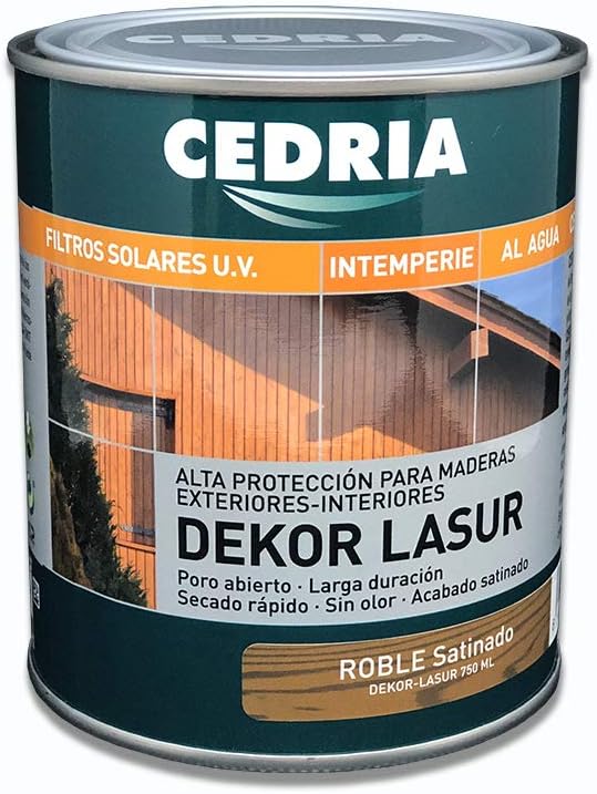 ROBLE Lasur protector madera exterior al agua Cedria Dekor Lasur 750 ml