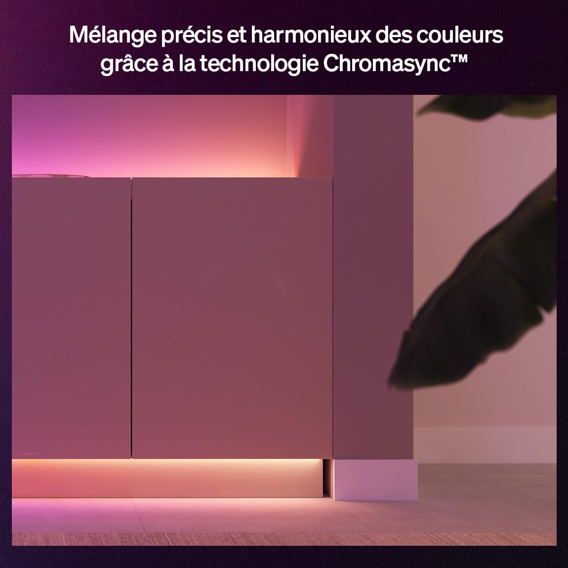 Philips Hue Ruban LED Flux intérieur 5M, 2000 lm, Ambiance et couleur vive, Bande LED lumineuse flexible et découpable, Couleurs Chromasync, Contrôlable via commande vocale et appli