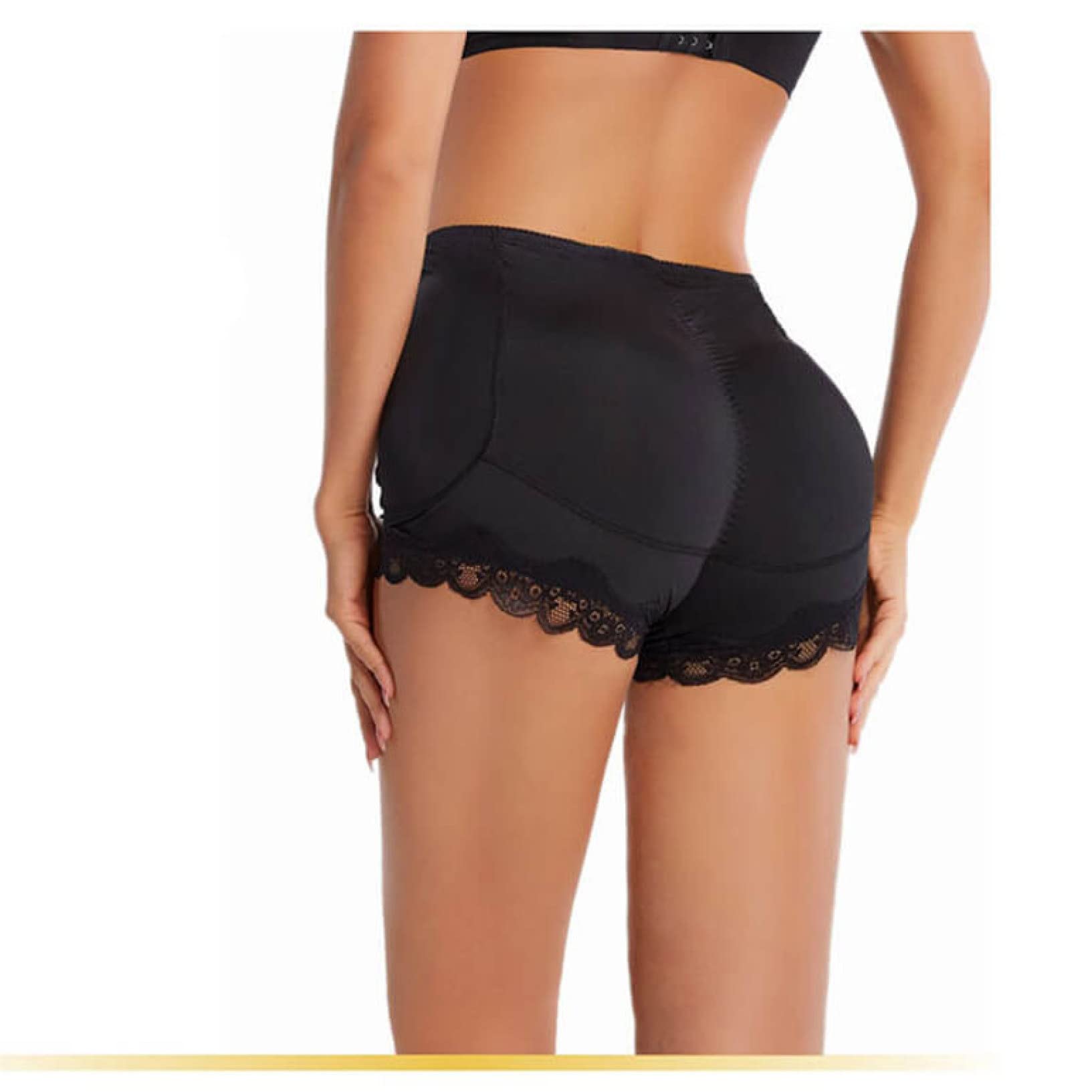 Bragas con Relleno para la Cadera y Abdomen para Mujer, Moldeadoras de Cuerpo Plano, Tallas Grandes, Ropa Interior (Negro XL)