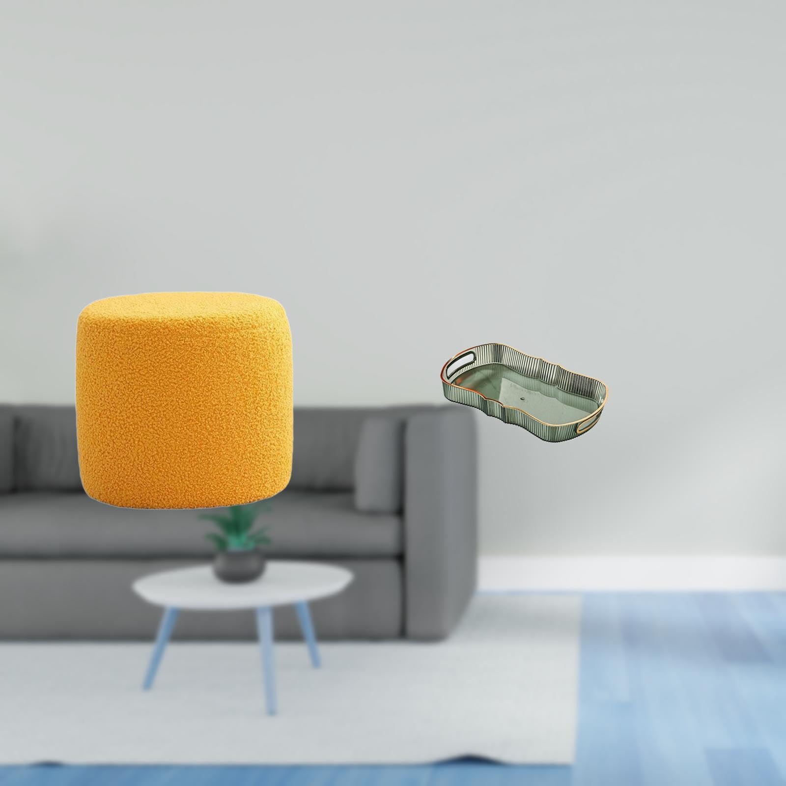 Ottoman Foot Rest Stool Bench Seat Chair Cylinder Sofa Tea Stool for Office Bedroom Nursery Apartment Food Serving Bathroom Vanity Fruit Cafe Cafeteria Cosmetic Storage Breakfast Tray-image-25