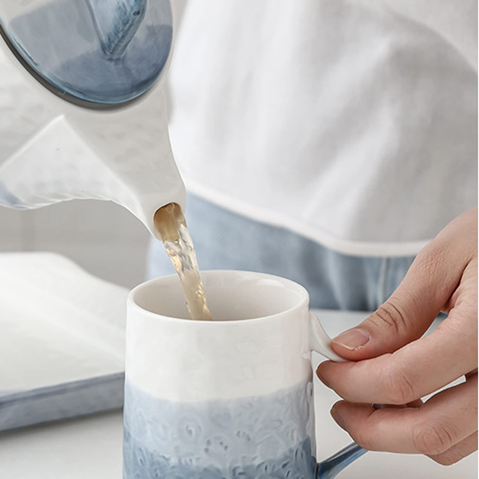 GRFIT Dzbanek na wodę gradientowy kolorowy ceramiczny dzban duża pojemność zimny dzbanek wielofunkcyjny czajniczek do mleka, soku, kawy, domowych napojów (1,148 g) dzbanek do mrożonej herbaty