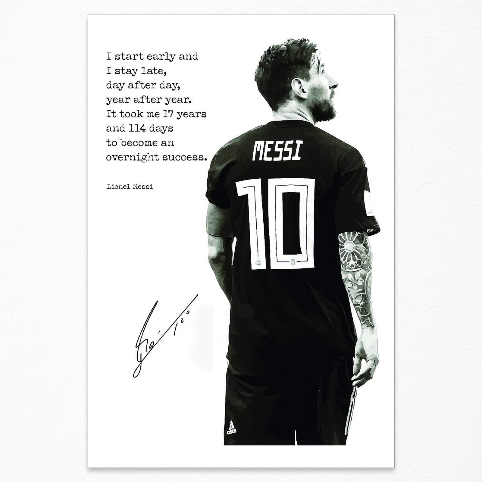 Messi World Cup Poster Soccer Canvas Wall Art Football Sports Superstar Posters Boys Bedroom Decor 16x24in Unframed Messi Gift