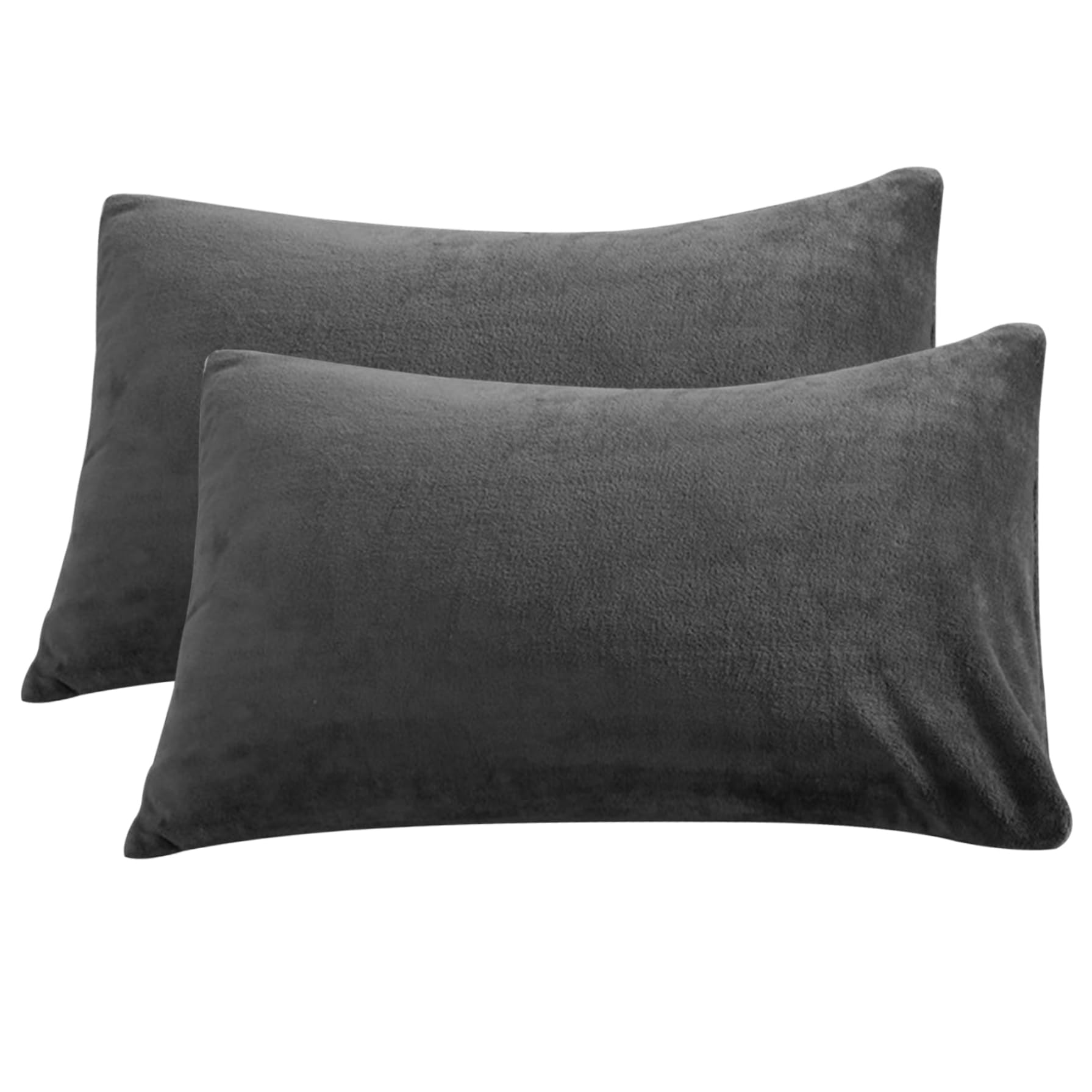 Housses de coussin en velours 48x74 cm et taies d'oreiller polaire hiver