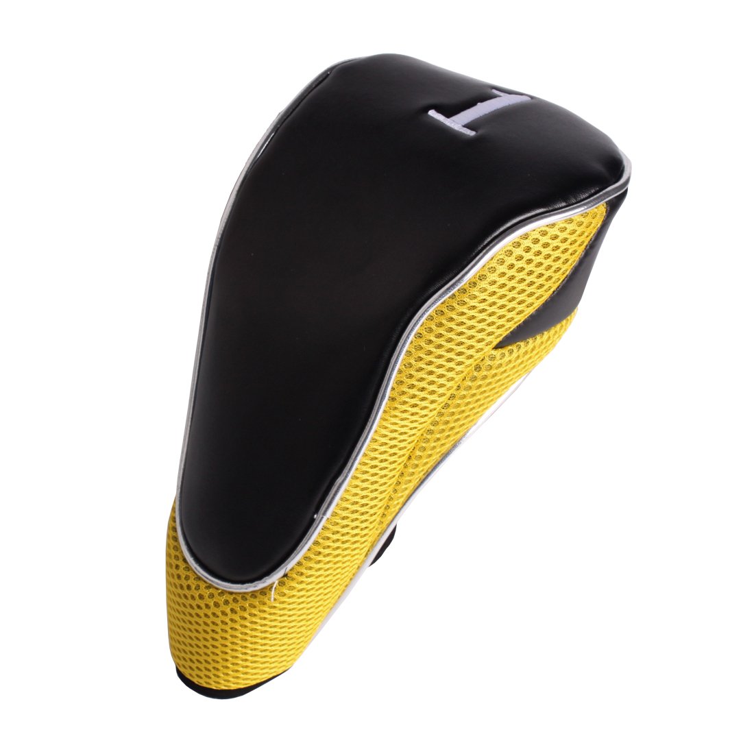 Andux Golf Driver per Legno a Testa Copre con Gancio per Driver 460cc Set di 3 (MT/MG14 Nero/Giallo)