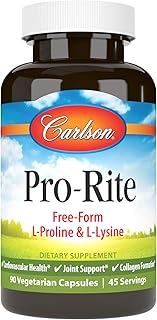 Pro-Rite, Free-Form L-Proline & L-Lysine, Health, Joint Support & Collagen Formation, 90 Capsules