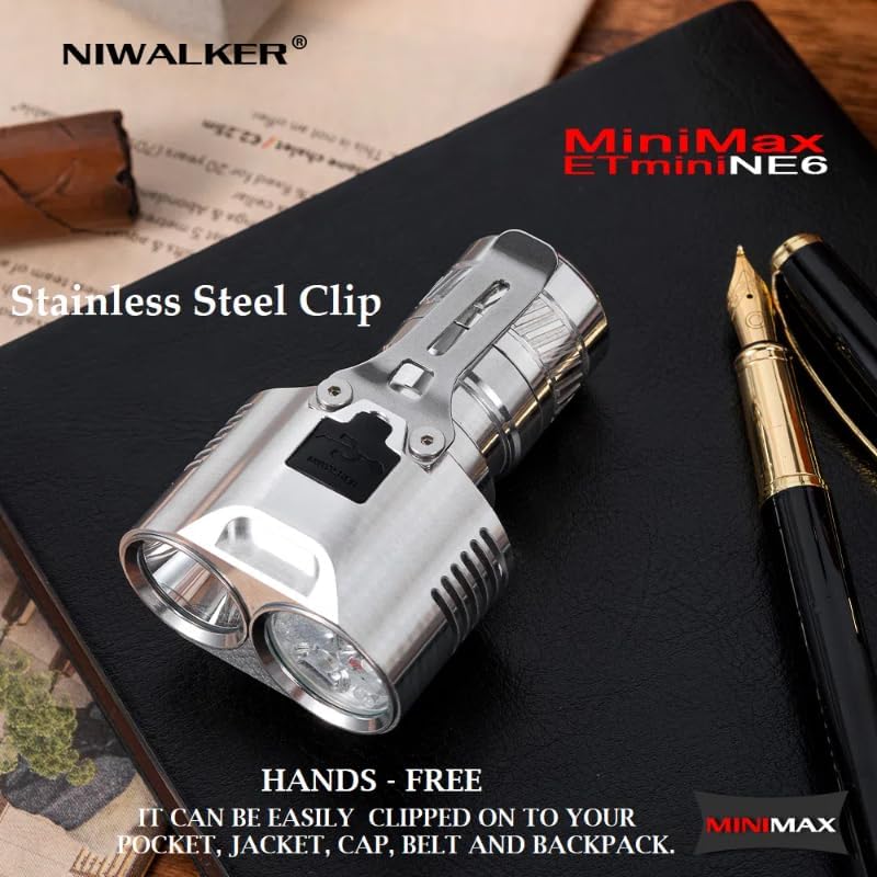 Miniatura 3 de ETmini NE6 - Linterna recargable EDC de doble haz, linterna recargable EDC de doble haz, linternas de mano magnéticas, 3200 lm, 3200 lúmenes,