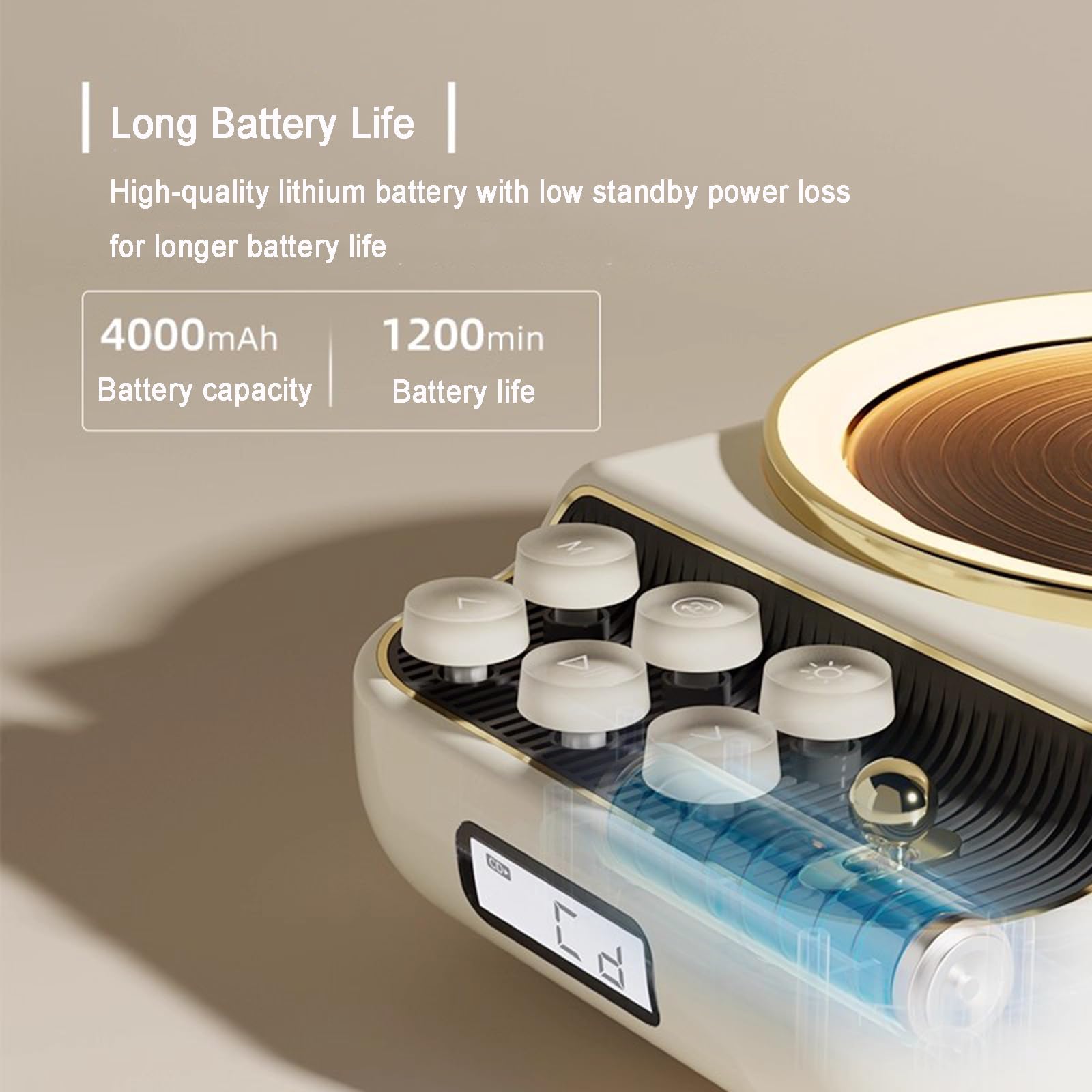 Lettore CD retrò, Lettore CD Portatile con Bluetooth, Luce Ambientale, Effetto Sonoro Stereo a 360°, Supporto Scheda TF, CD、CD-R/CD-RW, per Auto, Casa