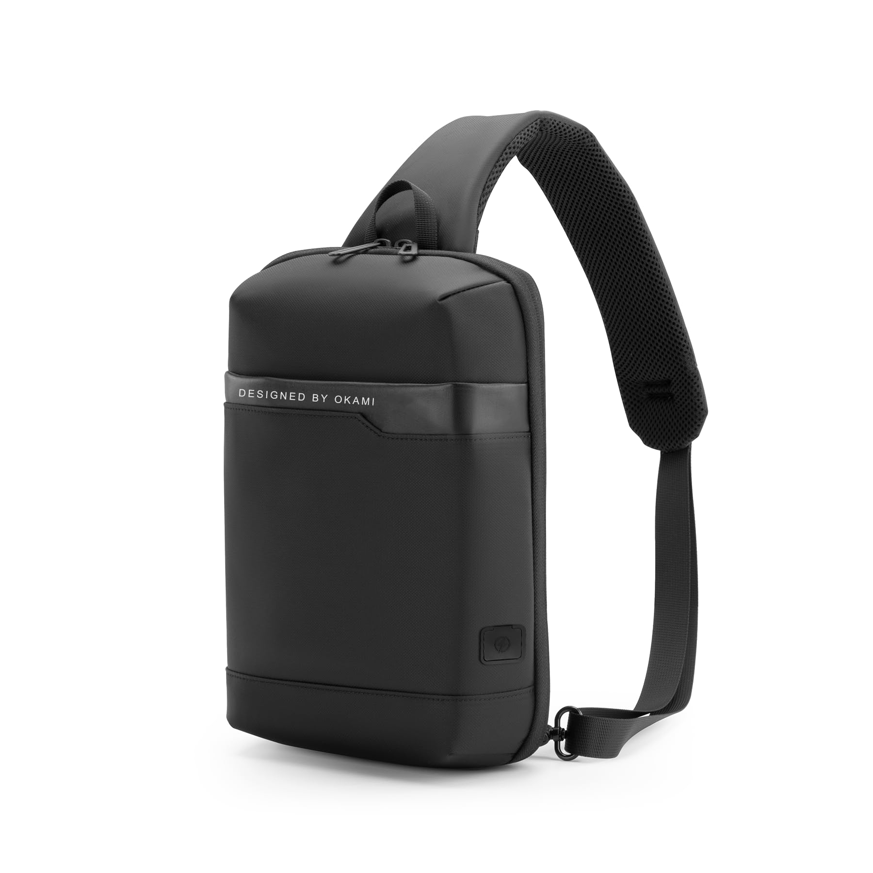 Okami WolfOkami GoPack Mini Tech Sling Bag with DUAL USB with type-C port for Fast-Charging and Advance Organiser (Obsidian Black)