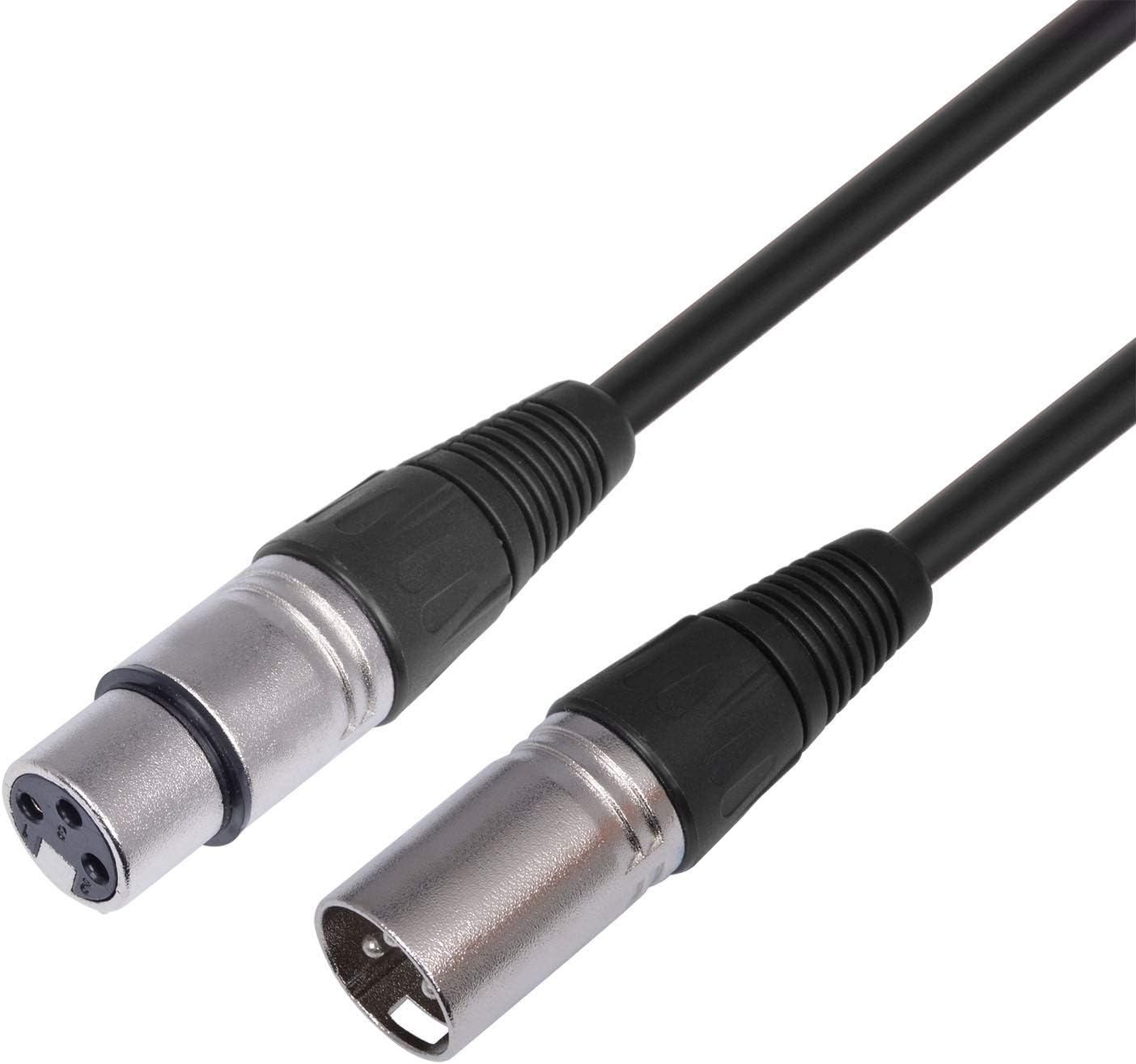 MutecPower 3M Audio Mic Cable Patch Cord - XLR Male to XLR Female Black Cable - 3 meter Balanced Mike Snake Cord