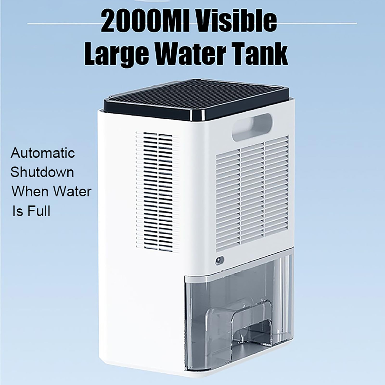 Osuszacz powietrza do domu, pojemność 2000 ml, automatyczne wyłączanie, inteligentne rozmrażanie, przenośny i bardzo cichy do suszenia ubrań i zmniejszania wilgotności