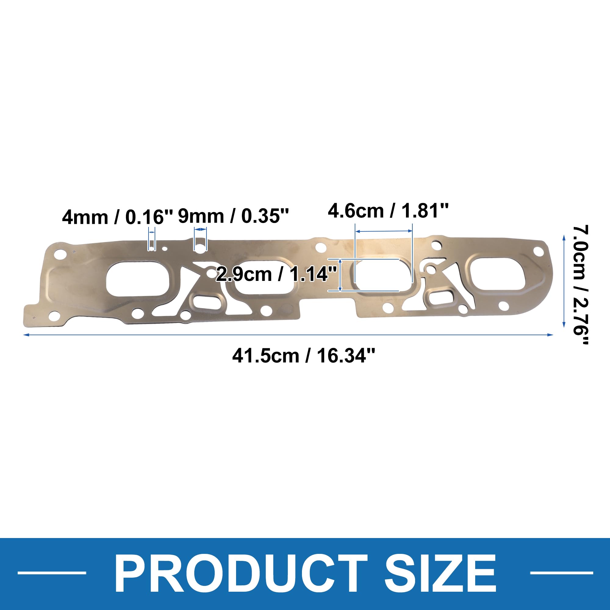 Exhaust Manifold Gasket For Buick Chevrolet GMC Pontiac - Metal Gray Copper Tone