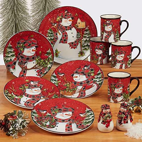 Certified International Christmas Lodge Snowman 16 Pc Dinnerware Set, Service For 4, Multicolor #TOP5
