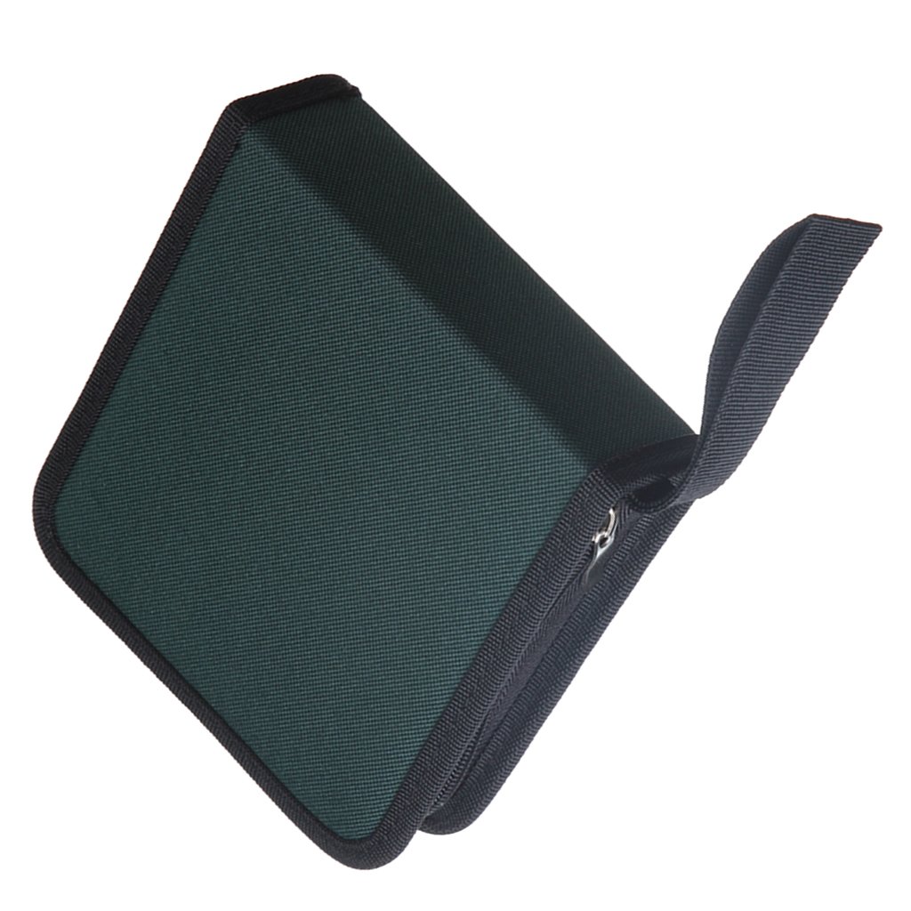 CD/DVD 40 Capacity Case, Heavy Duty CD Wallet Disc Holder Storage Box Bag for Car, Home, Office or Travel Use Green-image-7