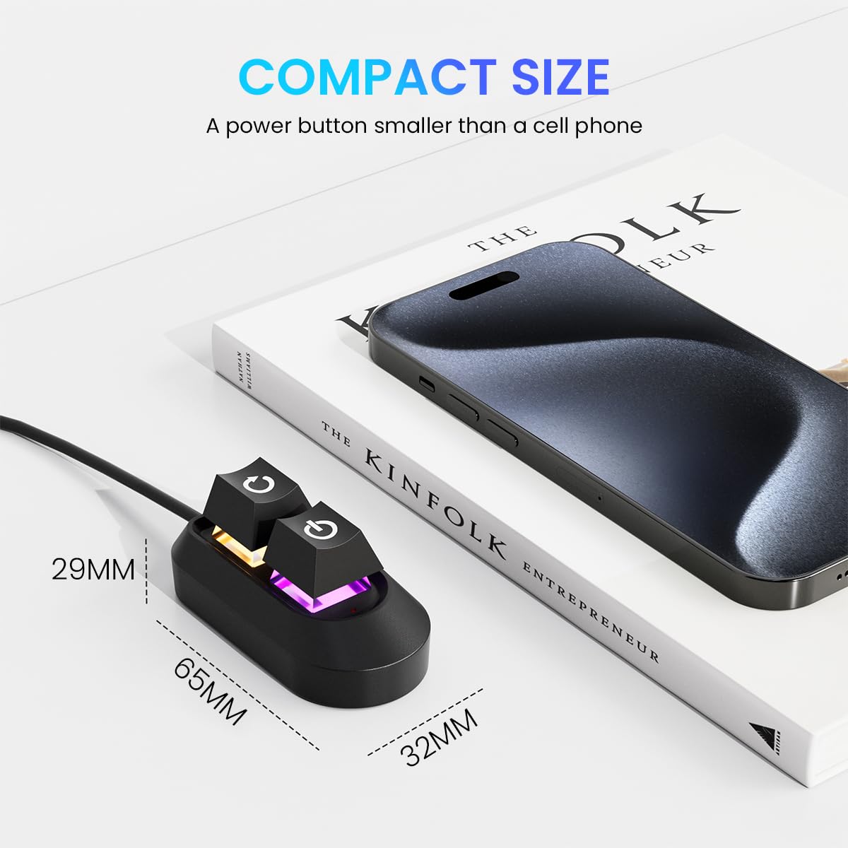 Verilux Desktop PC Power Button, CPU Switch with LED, 2-in-1 Restart — Amazon image 5