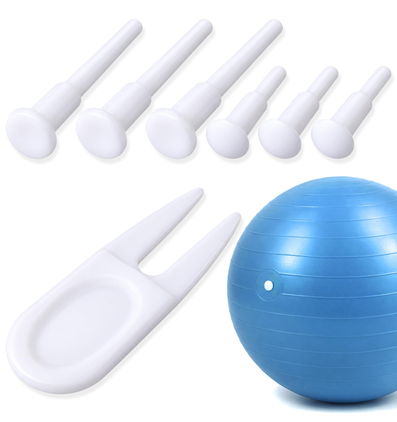 7Pcs Exercise Ball Plug Replacement, Yoga Ball Plug Airtight and Leak‑Proof