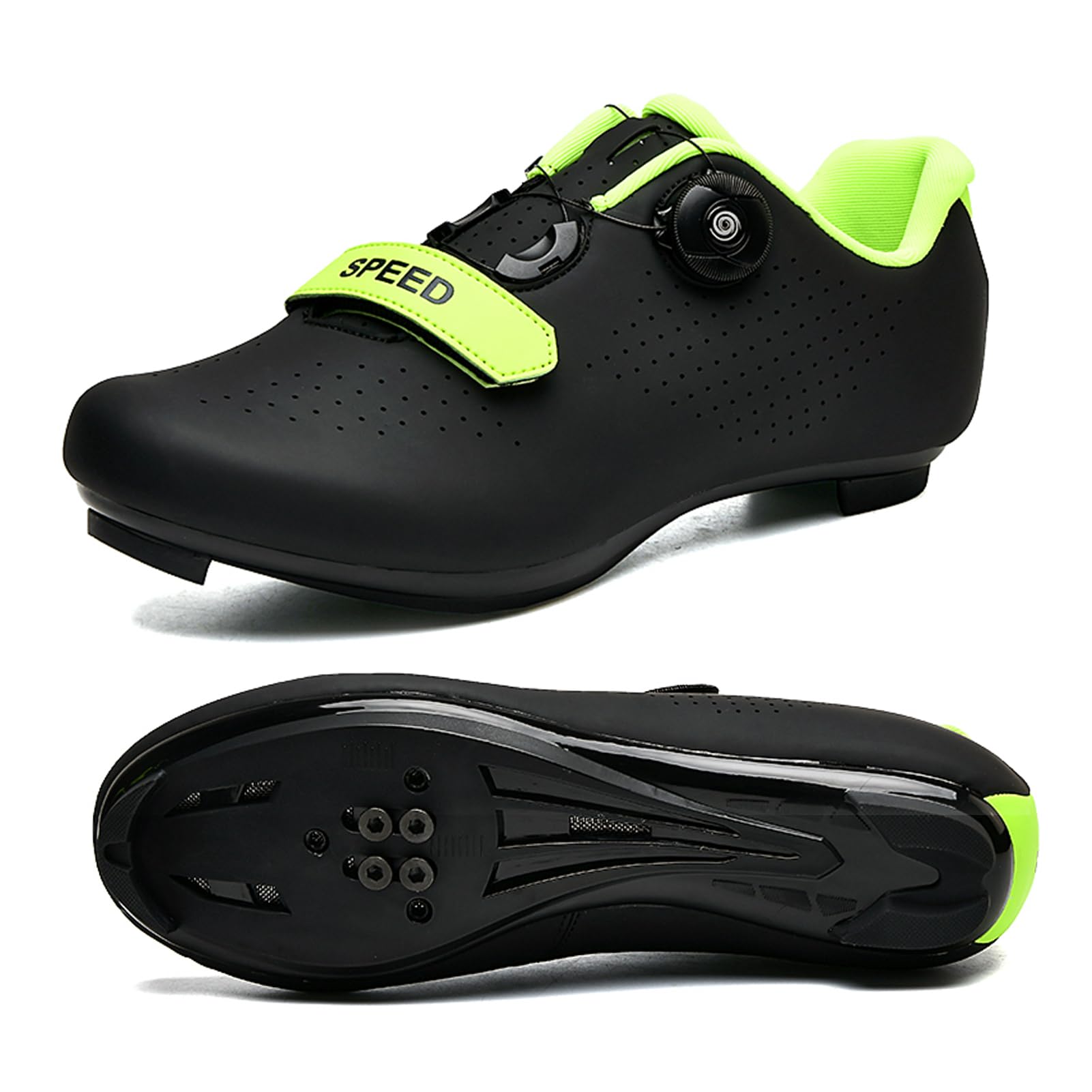 LZQpearl buty rowerowe, buty szosowe i górskie rower z gumową podeszwą, buty rowerowe do wnętrza antypoślizgowe i oddychające z systemem szybkiego obracania koronki