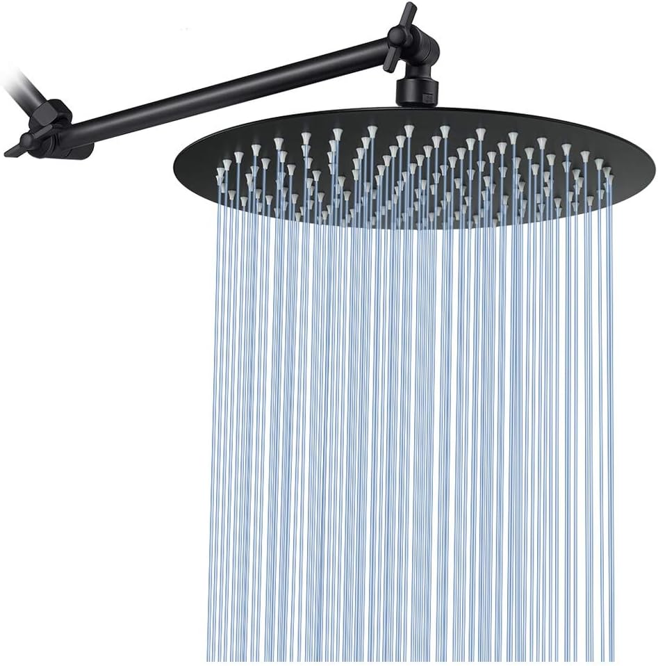Rain Shower Head with 11'' Adjustable Arm, NearMoon High Pressure