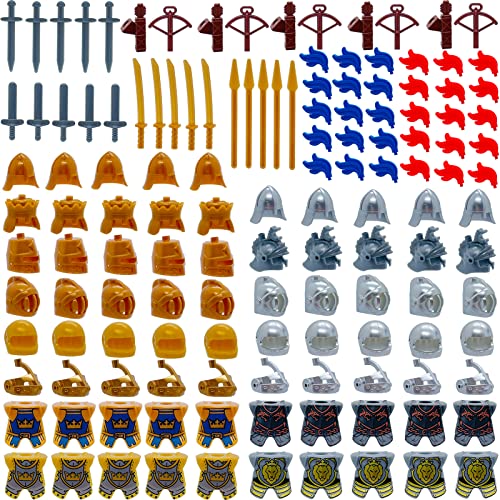 Miutrue Medieval Knight Weapons Pack Accessories Set Building Block Toy Armor Helmet Shield Bow Arrow Designed For Mini Figures Gift For Kids Boys Grils Building Kits Toys #TOP2
