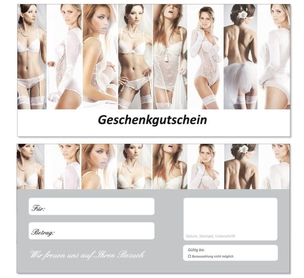 Geschenkgutscheine (GUT-696) Gutscheine Gutscheinkarten für Einzelhandel im Bereich Mode Kleider Klamotten Einzelhandel Wellness Shopping Dessous (200)