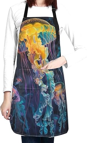 Waterproof Apron With 2 Pockets,Kitchen Chef Aprons Bibs For Cooking Baking Painting Gardening Grooming