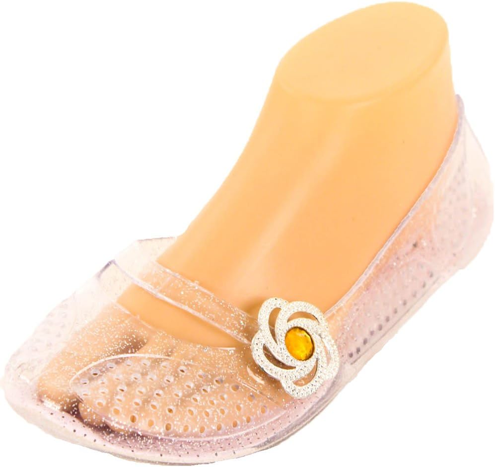 Sandal King Women's Glitter Jelly Ballet Clear Flats 6 B(M) US
