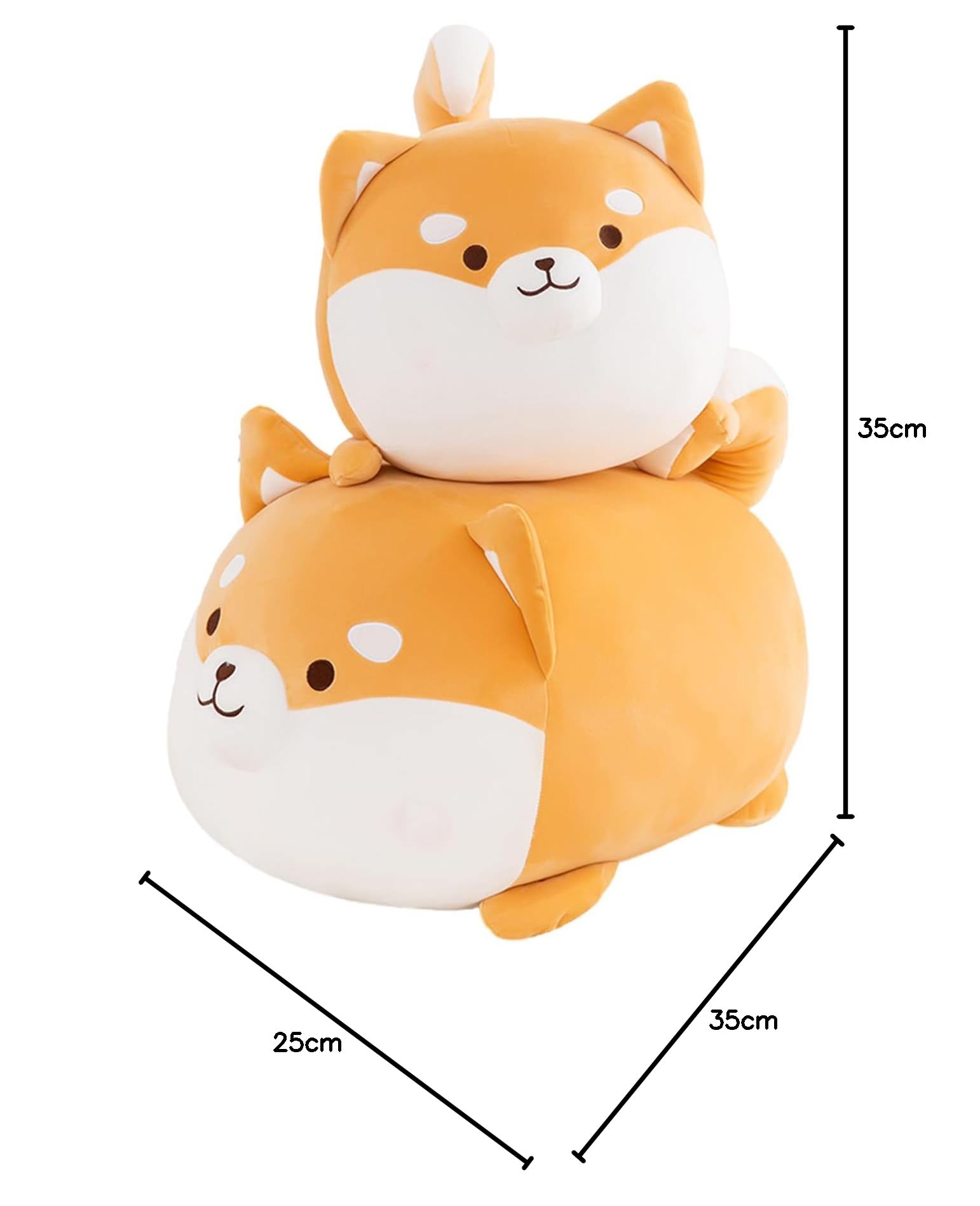 Shiba Inuit Peluche Suave y Lindo Relleno Corgi Perro Almohada Cachorro Peluche Regalo Infantil (35 cm)